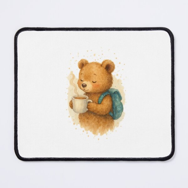 Item preview, Back to School Bear – Cute Bear with Tea and Backpack designed and sold by Liv Solara.