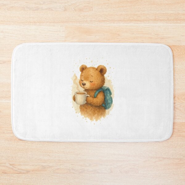 Item preview, Back to School Bear – Cute Bear with Tea and Backpack designed and sold by Liv Solara.