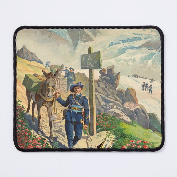 Item preview, Vintage Pelvoux Travel Poster | French Alps Art | Early 20th Century Adventure | Alpine Exploration | Romantic Mountain Landscape designed and sold by artofuniverse.