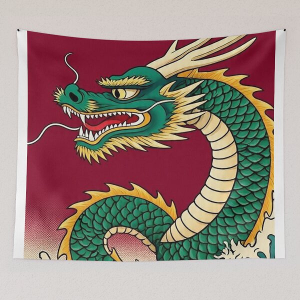 Item preview, Emerald Gold Dragon – Traditional Ukiyo-e Woodblock Design designed and sold by Vandy Fullam.