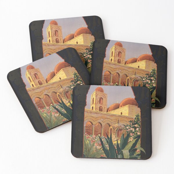 Item preview, Vintage Palermo Sicily Travel Poster | Art Deco Style | Arab-Norman Architecture | Italian Tourism Board | Mediterranean Colors designed and sold by artofuniverse.