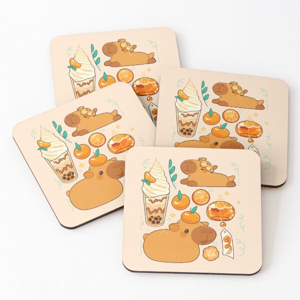 Item preview, Oranges and capybaras in the fall designed and sold by SilAchan.