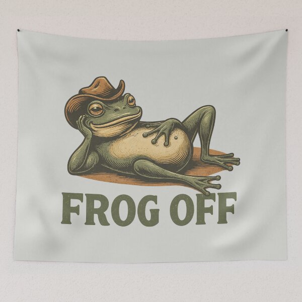 Item preview, Frog Off Retro Cowboy Frog designed and sold by AwesomeBeyondLimits.