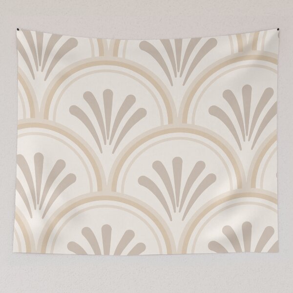 Item preview, Minimalist Scalloped Japandi Style Beige Neutral designed and sold by JasmineGDesigns.