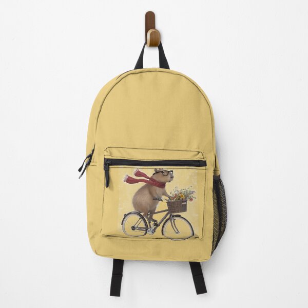Item preview, Capybara in a red scarf on a bike designed and sold by DZIERANA.