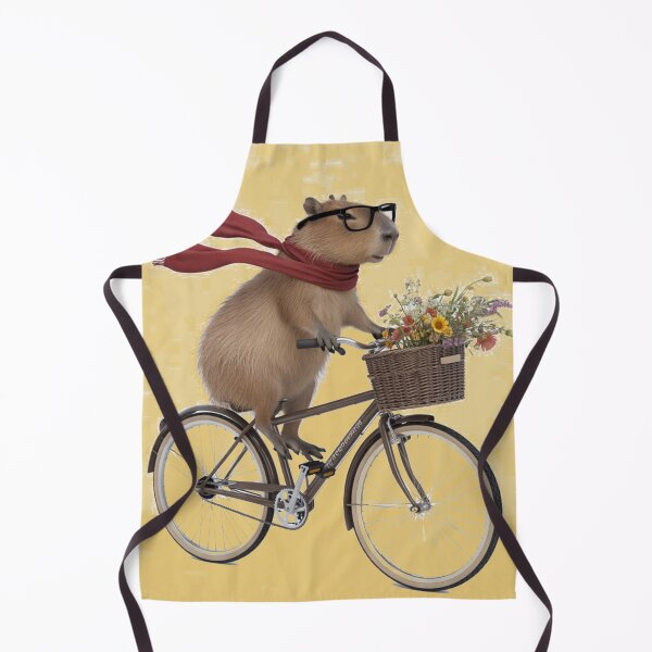 Item preview, Capybara in a red scarf on a bike designed and sold by DZIERANA.