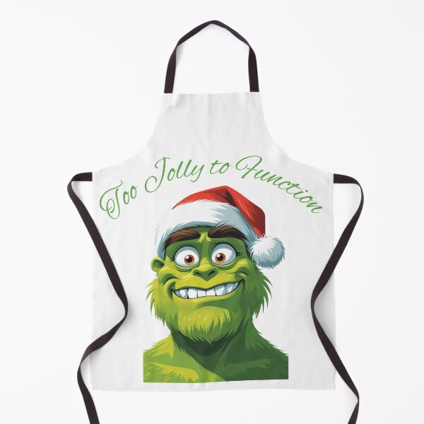 Item preview, Too Jolly to Function – Funny Christmas Green Monster Design designed and sold by The Sticker Cove.