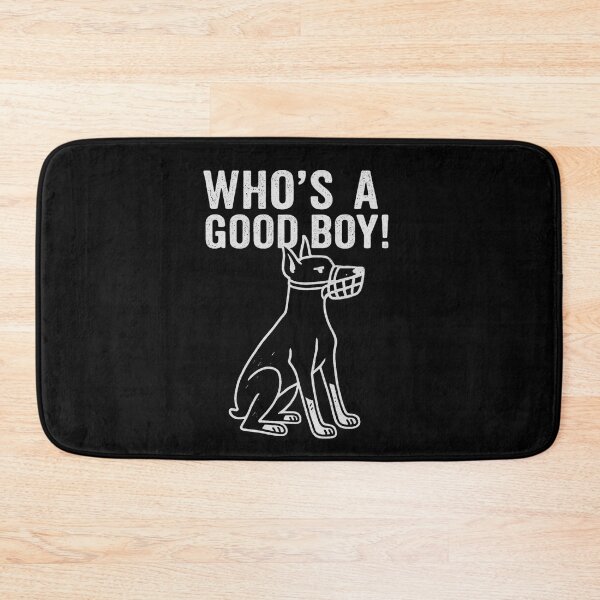 Item preview, Distressed Dobermann Dog Doodle Shirt – “Who’s a Good Boy” Bold Minimalist Dog Design designed and sold by Thehatinthecat.