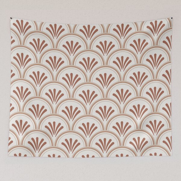 Item preview, Minimalist Scalloped Japandi Style Beige and Terracotta designed and sold by JasmineGDesigns.