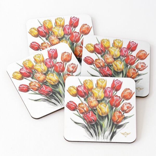 Artikelvorschau, Vibrant Hand-Drawn Tulips in Bright Artistic Style entworfen und verkauft von DM.