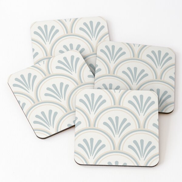 Item preview, Minimalist Scalloped Japandi Style Beige and Light Blue designed and sold by JasmineGDesigns.