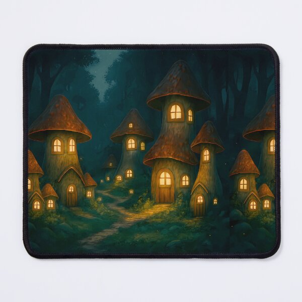 Item preview, Enchanted Mushroom Village – Glowing Fairy Homes in a Moonlit Forest designed and sold by Psycho-Crazy.