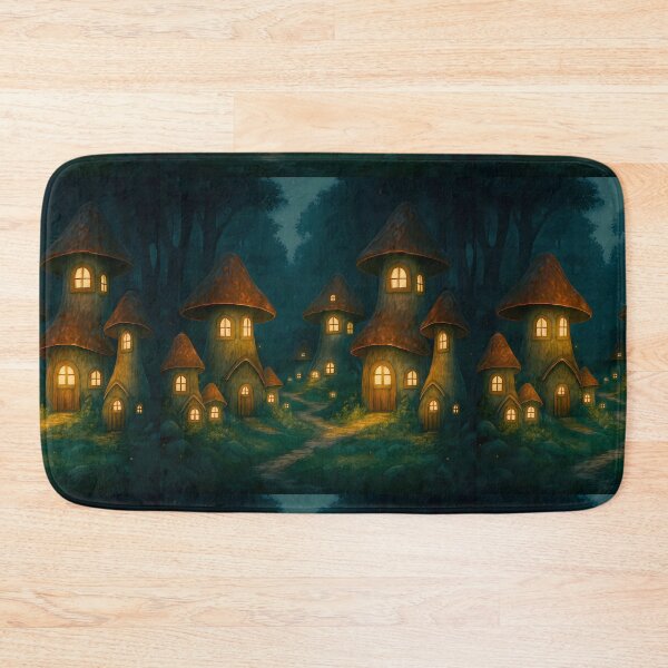 Item preview, Enchanted Mushroom Village – Glowing Fairy Homes in a Moonlit Forest designed and sold by Psycho-Crazy.