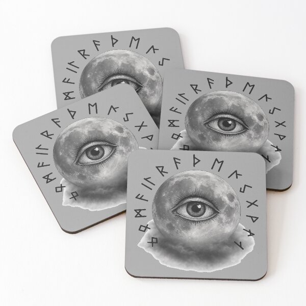 Item preview, Moonlit Oracle – All-Seeing Eye & Runes (Black & White) designed and sold by Tami0673.