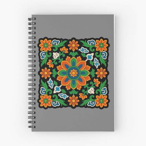 Item preview, Traditional Korean Dancheong Floral Tile designed and sold by pick-o-print.