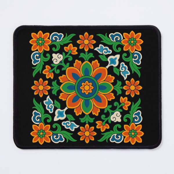 Item preview, Traditional Korean Dancheong Floral Tile designed and sold by pick-o-print.