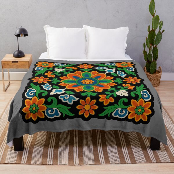 Item preview, Traditional Korean Dancheong Floral Tile designed and sold by pick-o-print.