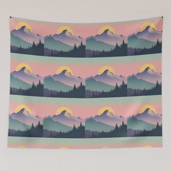 Item preview, Stunning Mountain Sunset Art Print designed and sold by Pigmentra.