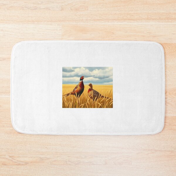 Item preview, Pair of pheasants in a wheat field designed and sold by Zazeyy.