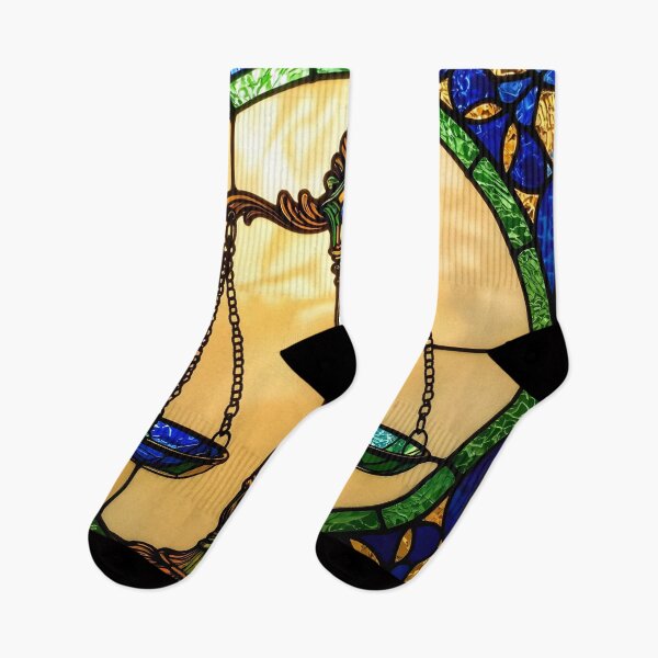 Item preview, Stained Glass Scales of Justice designed and sold by ChanceTwoArt.