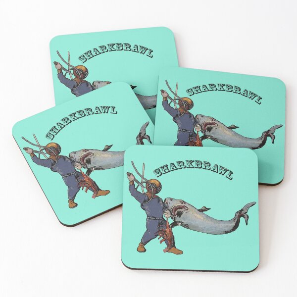 Item preview, Vintage Diver with Diving Helmet Fighting a Shark Over a Lobster URM designed and sold by urmaddad.
