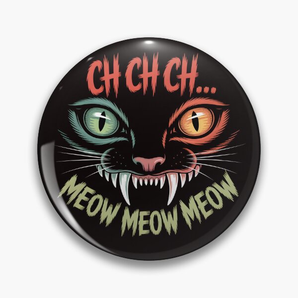 Item preview, Ch Ch Ch Meow Meow Meow – Evil Cat Eyes and Fangs Halloween Sketch designed and sold by Slavicsoul.