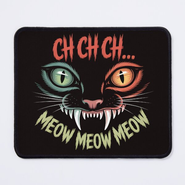 Item preview, Ch Ch Ch Meow Meow Meow – Evil Cat Eyes and Fangs Halloween Sketch designed and sold by Slavicsoul.