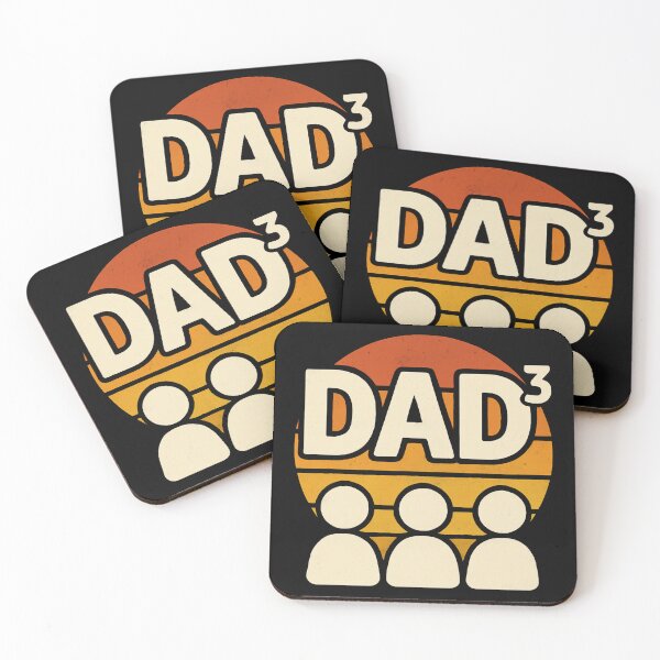 Item preview, Dad Cubed Retro Sunset Design – Perfect for Fathers of Triplet designed and sold by jelonkaa.