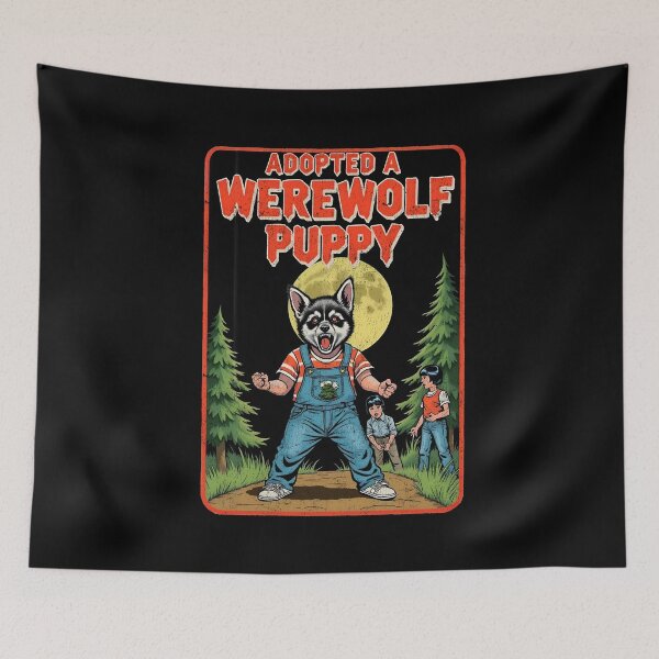 Item preview, Adopted a Werewolf Puppy | Horror-Comedy Werewolf Design designed and sold by Vintagenaut Co..