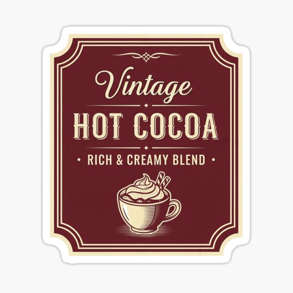 Aperçu de l'œuvre Étiquette de chocolat chaud vintage créée et vendue par Iras-Art-Corner.