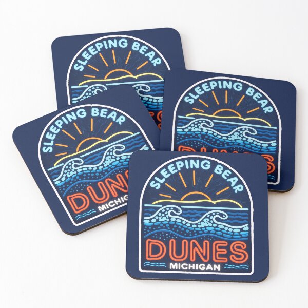 Item preview, Sleeping Bear Dunes Michigan Neon Light Sign designed and sold by TheOldMittenIllustrated.