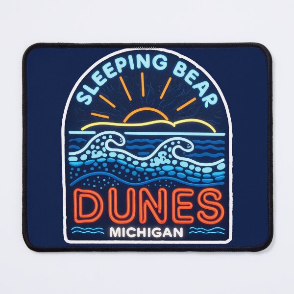 Item preview, Sleeping Bear Dunes Michigan Neon Light Sign designed and sold by TheOldMittenIllustrated.