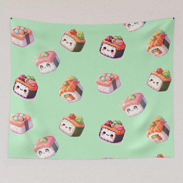 Item preview, Kawaii Sushi Manga Anime – Cute Chibi Japanese Food designed and sold by Sugar Wisdom .