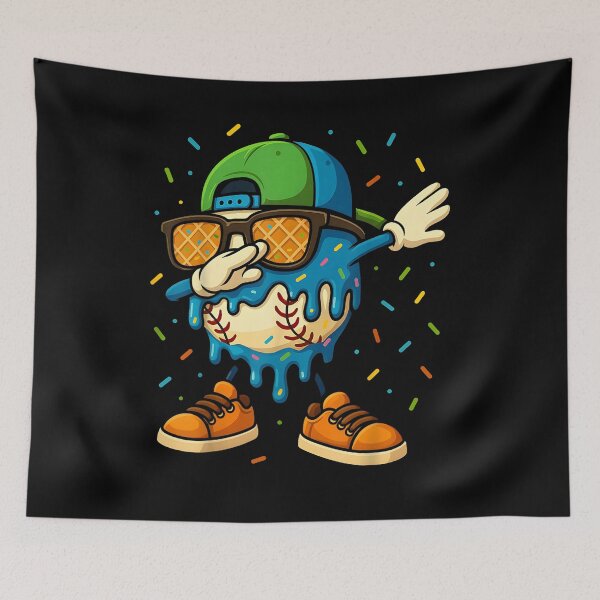Item preview, Baseball Drip Ice Cream Boys Dabbing Youth Baseball Sprinkle designed and sold by BASKF.