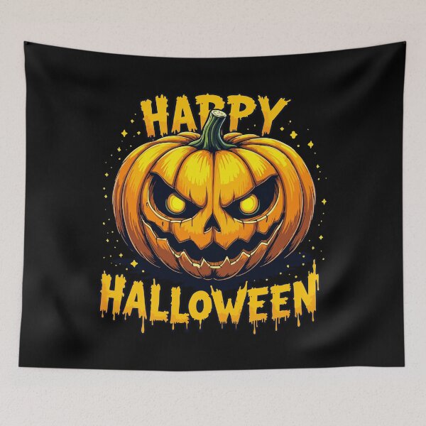 Item preview, Yellow-gold horror pumpkin – Happy Halloween designed and sold by Hans-Design.