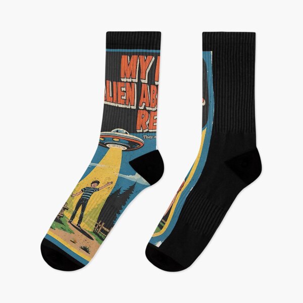 Item preview, My First Alien Abduction... Rescue? | Funny UFO Art designed and sold by Vintagenaut Co..