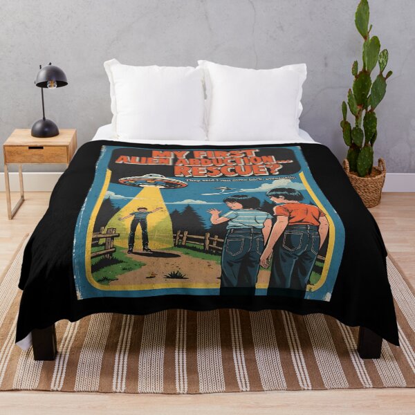 Item preview, My First Alien Abduction... Rescue? | Funny UFO Art designed and sold by Vintagenaut Co..