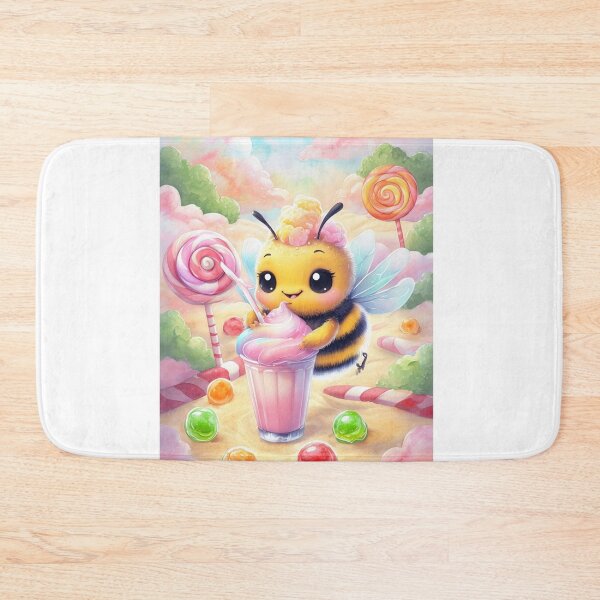Item preview, Bee Milkshake Magic – Cute Kawaii Bumblebee with Pastel Drink designed and sold by SmartyWonders.