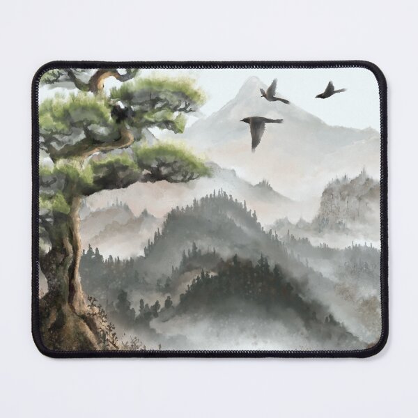 Item preview, Misty mountains watercolour designed and sold by Janice E. Sheen.