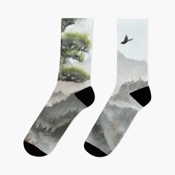 Item preview, Misty mountains watercolour  designed and sold by Janice E. Sheen.