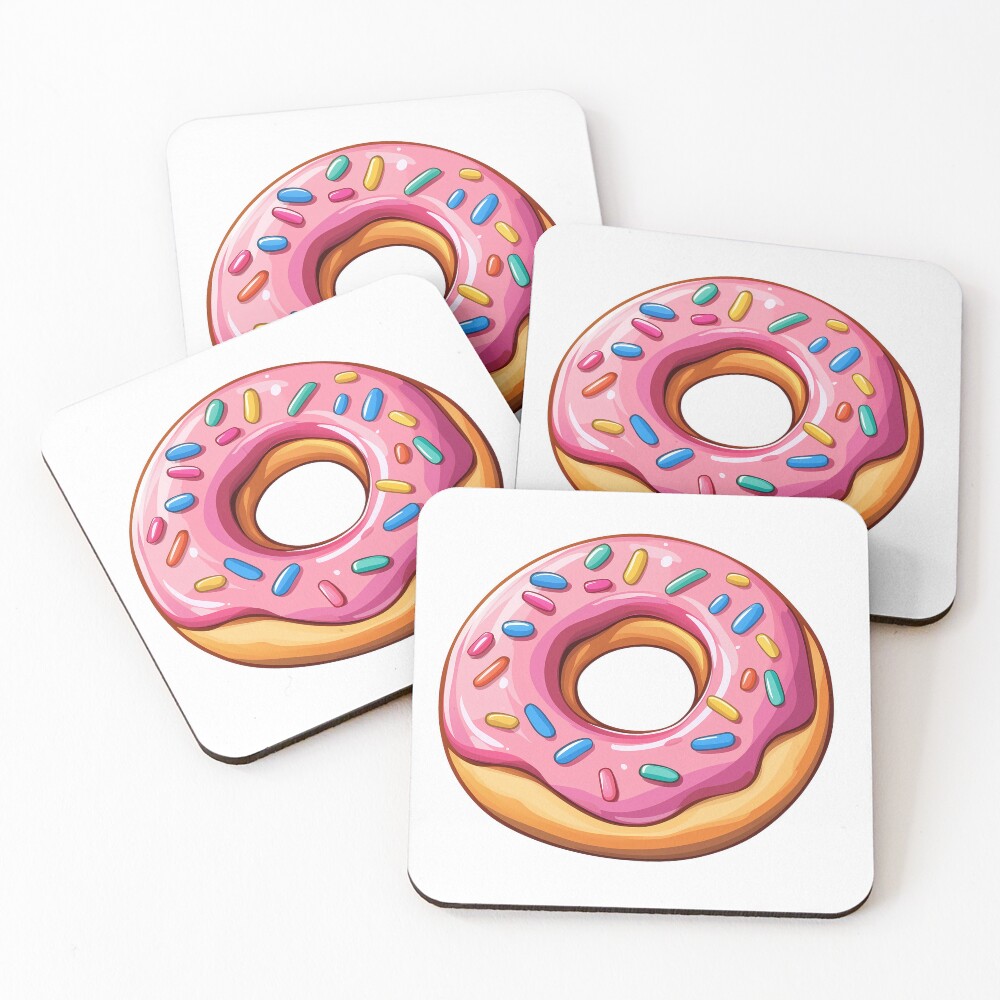 Pink Frosted Donut Delight (Set of Four)
