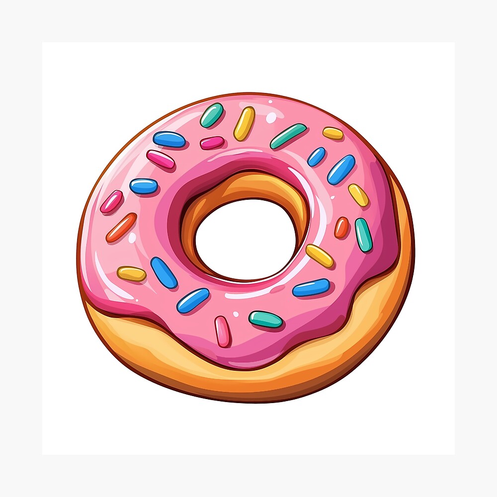 Pink Frosted Donut Delight (Photographic Print)