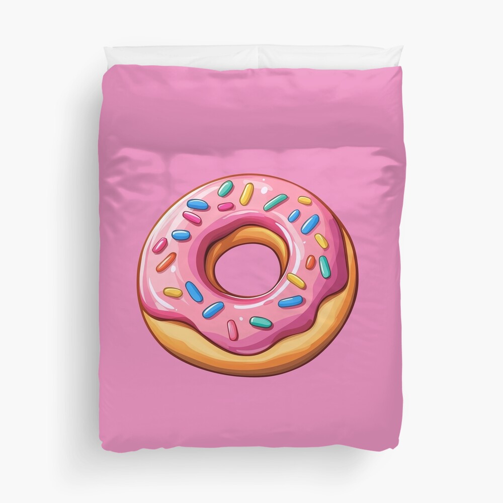 Pink Frosted Donut Delight Duvet Cover