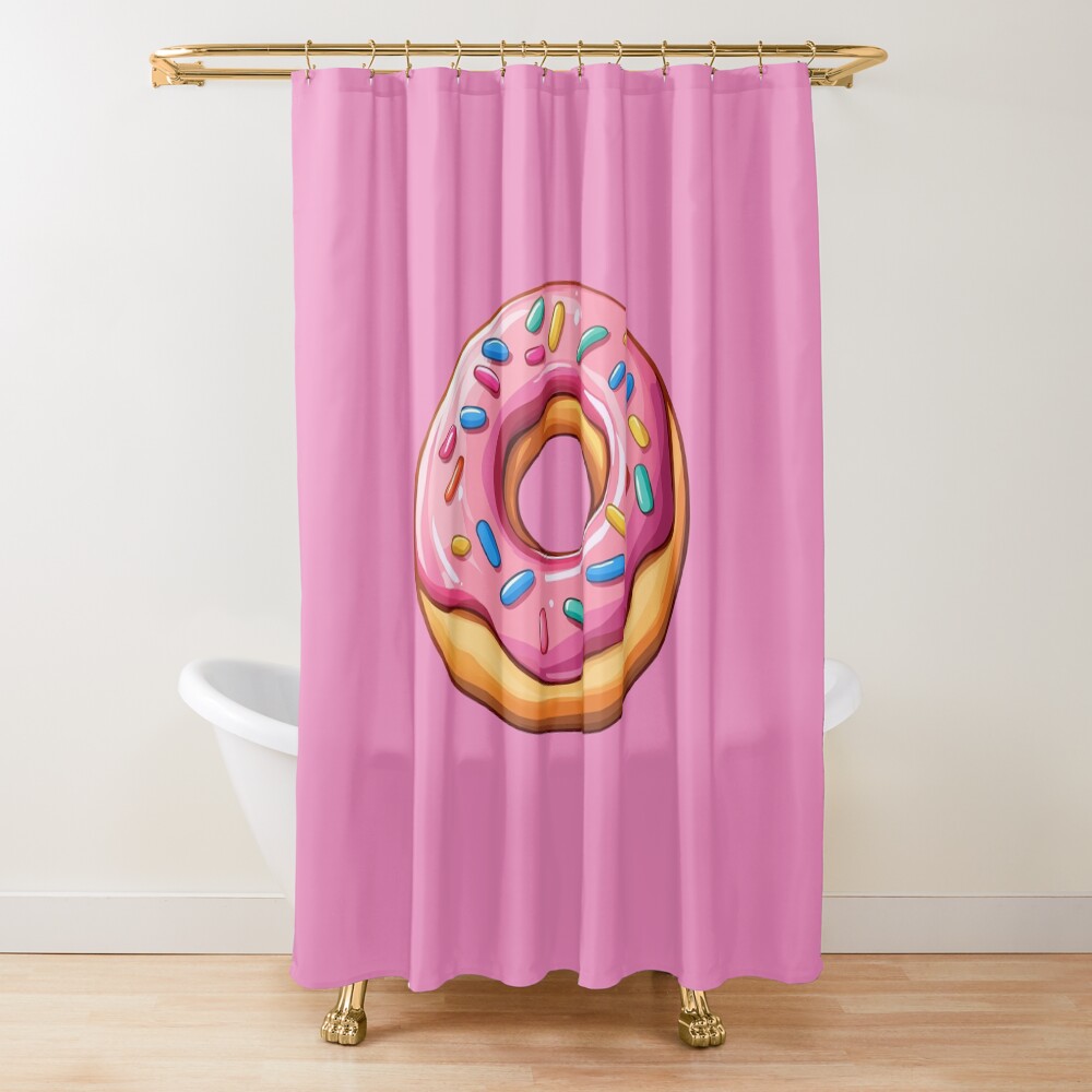 Pink Frosted Donut Delight Shower Curtain