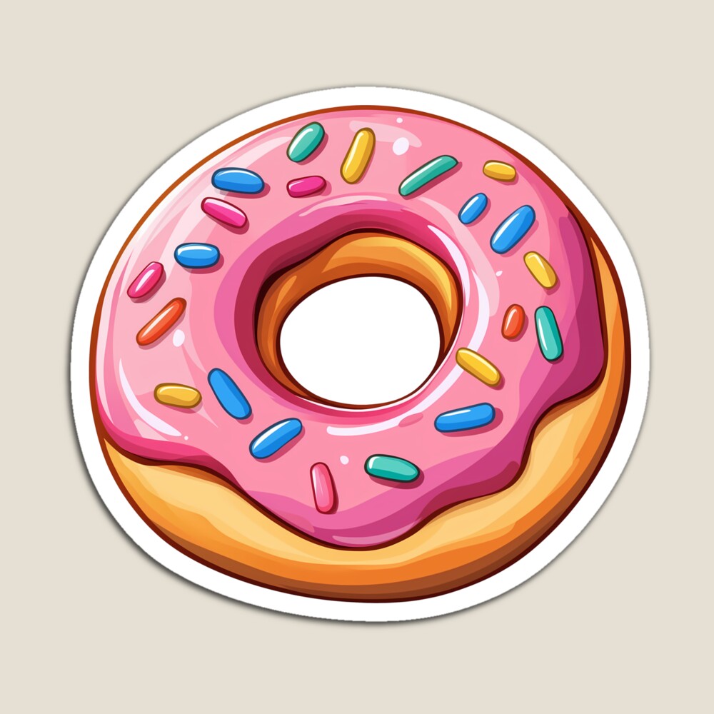 Pink Frosted Donut Delight Magnet