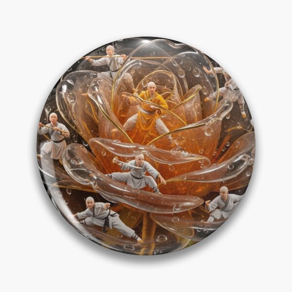 Item preview, Amber Kung Fu Rose with Shaolin Masters designed and sold by MoreGlamour.