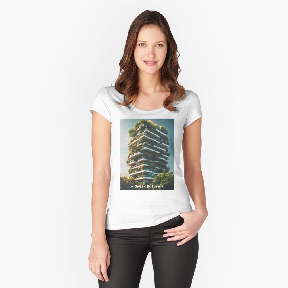 Vertical Garden Eco Friendly Building - Fitted Scoop T-Shirt
