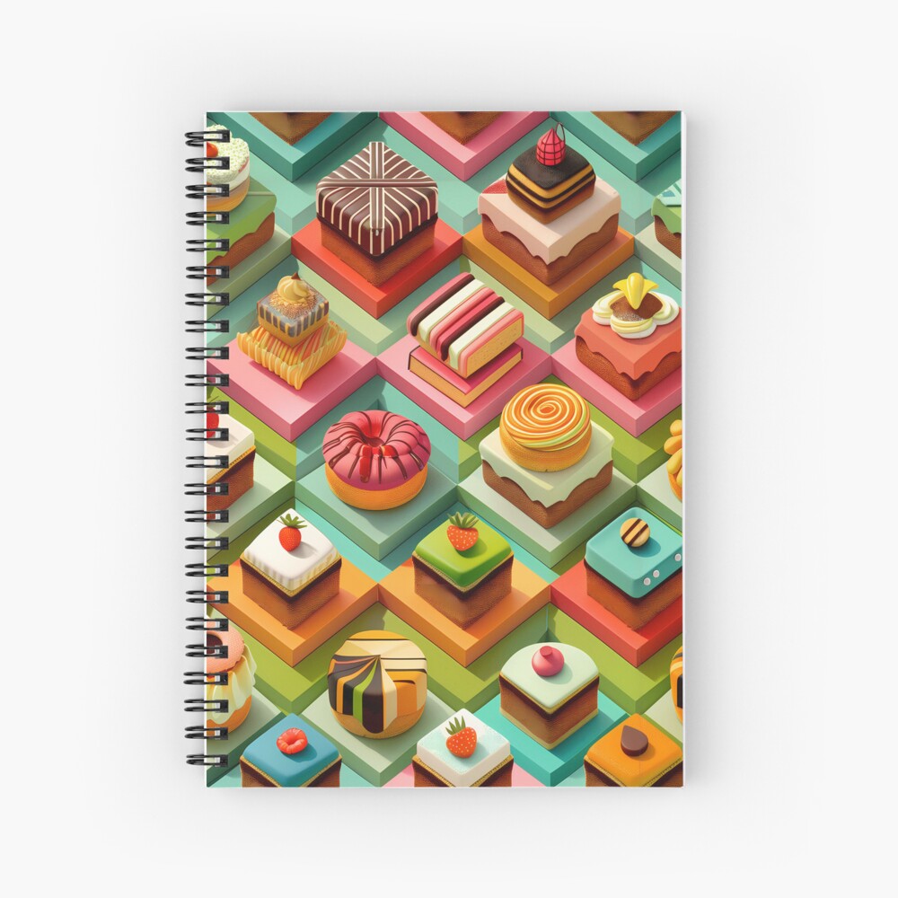 Spiral Notebook Delicious Sweet Pastries - Isometric Tasty Treats