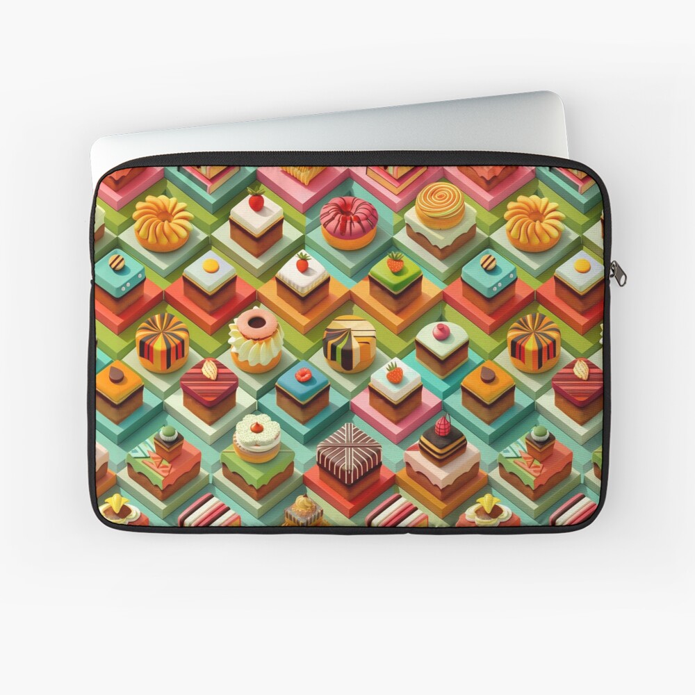 Laptop Sleeve Delicious Sweet Pastries - Isometric Tasty Treats