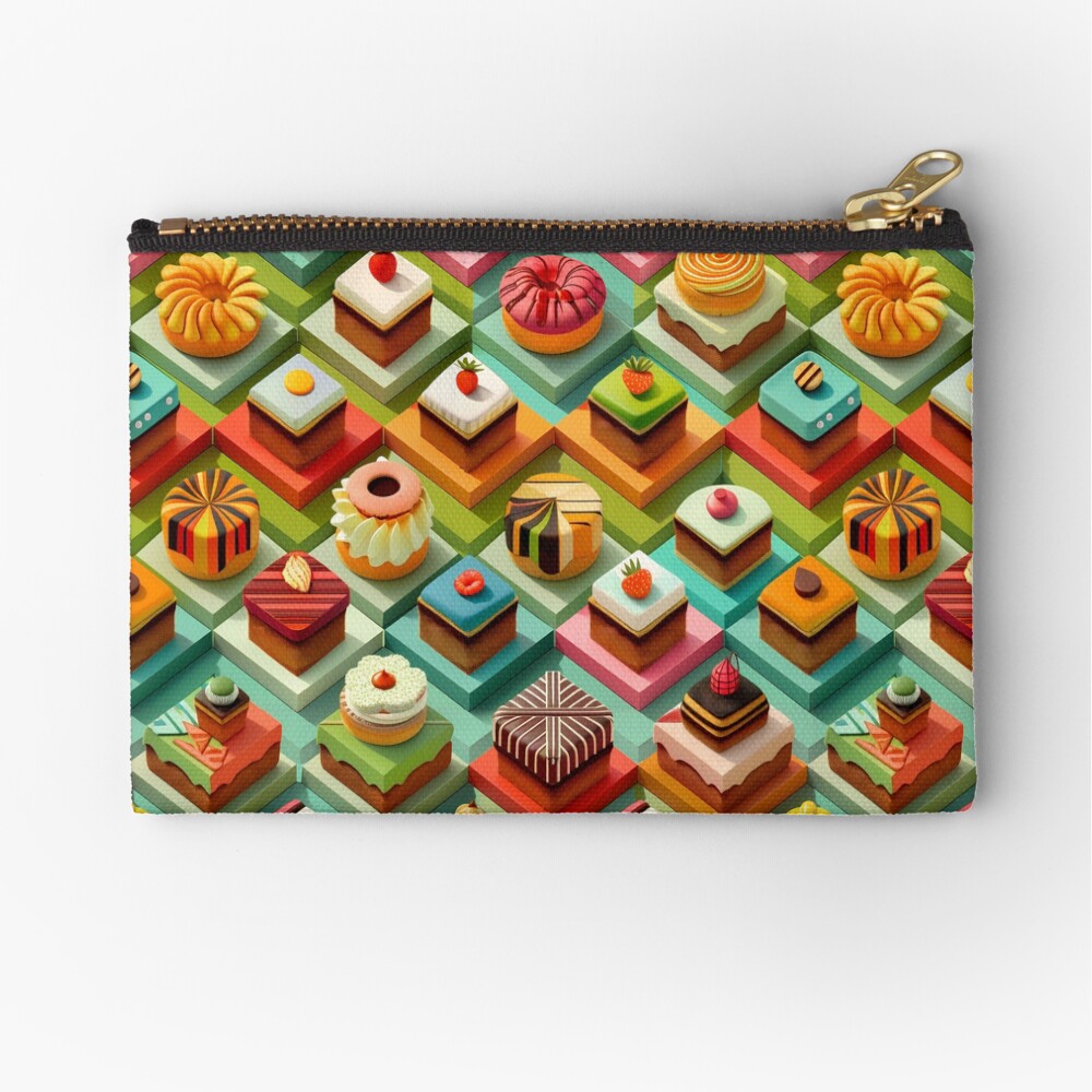 Zipper Pouch Delicious Sweet Pastries - Isometric Tasty Treats